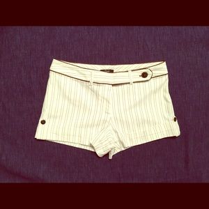 White with Brown Stripes Shorts